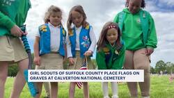 Girl Scouts plant 500 flags at Calverton National Cemetery News Clip