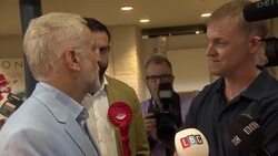 Labour leader Jeremy Corbyn visiting a Scarborough market News Clip