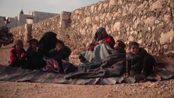CLEAN : Displaced Syrians receive food aid in the northwestern town of Dana News Clip