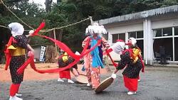 Village community on Amami-Oshima island celebrate harvest with comical festival Stock Footage