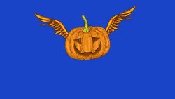 Animation of Halloween pumpkin with wings. Jack lantern ghost Stock Footage
