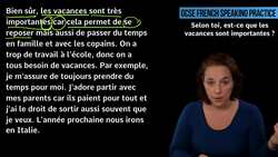 GCSE French Speaking: According to you, are holidays important? Instructional Video