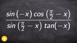 How to simplify an expression using even odd and cofunction trig identities Instructional Video