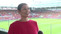 Home Secretary Priti Patel Rwanda and Football Security interview part 1 News Clip