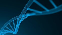 Abstract 3d background with molecule of DNA with many dots, science concept Stock Footage