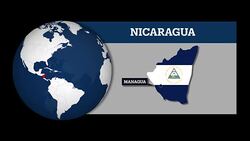 Earth Sphere Map and Nicaragua Country Map with National Flag Stock Footage