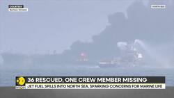 North Sea collision: Vessels still on fire; 36 rescued one crew member missing News Clip