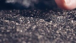 Chia Seeds authentic Slow-Motion falling on wooden table, close up Stock Footage
