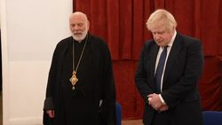 Boris Johnson visits Ukrainian church Cathedral of the Holy Family in London News Clip