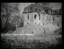 WWI field hospital at the Castle of Pinon, France Stock Footage
