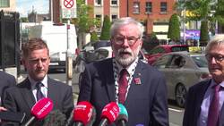 Gerry Adams speaks to the media following libel victory against BBC News Clip