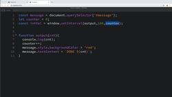 Modern Web Design with HTML5, CSS3, and JavaScript - Setting up the Code to Run after a Timeout and Interval in JavaScript Instructional Video