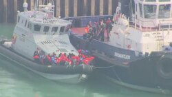 AT SEA: UK Border Force intercept Migrants attempting to cross the English Channel. News Clip