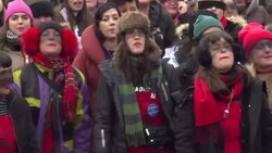 CLEAN : Feminist flash mob breaks out at DC Women's March News Clip