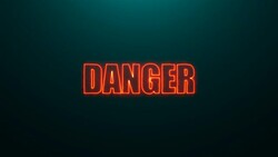 Letters of Danger text on background with top light Stock Footage