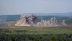 CLEAN : Annual large-scale artillery exercises for NATO armed forces in Grafenwöhr, Germany News Clip