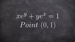Write the tangent line through a point of an equation with e implicit Instructional Video