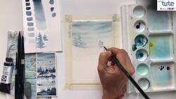 Monochrome Landscape Painting Tutorial: Creating Depth with a Single Color Instructional Video