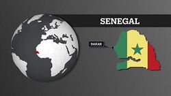 Earth Sphere Map and Senegal Country Map with National Flag Stock Footage