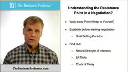 Resistance Point in a Negotiation Instructional Video