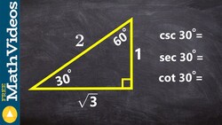 How to find the ratio of csc, sec and cot for 30 degrees Instructional Video