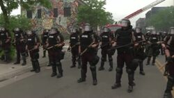 CLEAN : State patrol troopers in the streets of Minneapolis after a night of riots News Clip