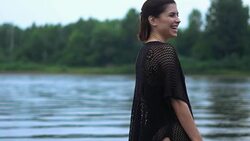 women's feet in water Stock Footage