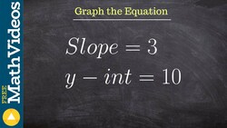 Graph the equation when given the slope and y intercept, slope = 3 and y-int = 10 Instructional Video