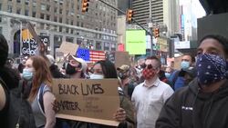 CLEAN : George Floyd protesters gather in Times Square News Clip