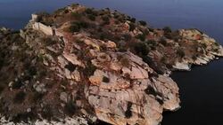 Ruins of Ancient City Heracleia in Lake Bafa Stock Footage