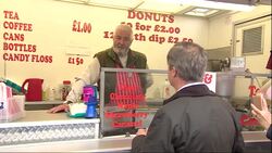 Nigel Farage meeting a donut seller News Clip