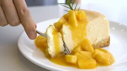 Mango cheese cake. Stock Footage