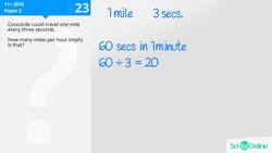 KS2 Primary Maths Age 9-13 - Mile Per Hour - Problem: - Explained Instructional Video