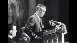 Man at Podium Speaks to Audience Stock Footage