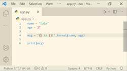 The Ultimate Guide to Python Programming With Python 3.10 - string.format() Method Instructional Video