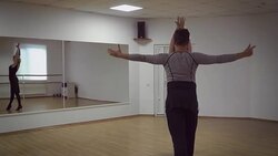 Man and a woman are dancing in the studio Stock Footage