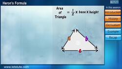 Heron's Formula for Calculating Areas of Triangles and Quadrilaterals Instructional Video