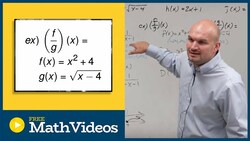 Divide two functions then determine the domain Instructional Video