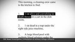 Rats and other problems inside the Royal Military College cafeteria News Clip