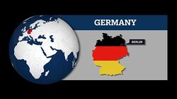 Earth Sphere Map and Germany Country Map with National Flag Stock Footage
