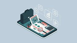 Business and financial management app Stock Footage