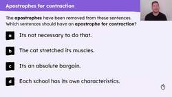 Using apostrophes for contraction, singular possession and plural possession Instructional Video