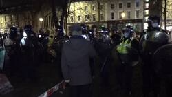 Riot police clash as they break up a protest on Bristol's College Green News Clip