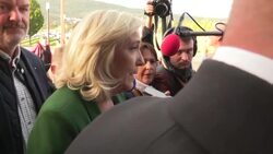 CLEAN : France's far-right leader Le Pen attends livestock trade fair News Clip
