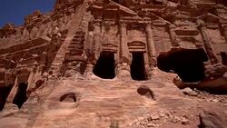 Petra - Tombs in the southern part of the city Stock Footage