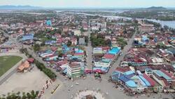 Cambodia's Kampot: French Colonial History Unveiled by Drone Stock Footage