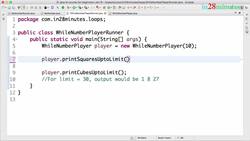 Learn Java from Scratch - A Beginner's Guide - Step 06 - While Loop - Exercises - Cubes and Squares Up to Limit Instructional Video