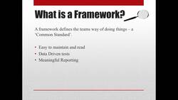 Selenium WebDriver Advanced - Industry Standard Framework - What Is a framework Instructional Video