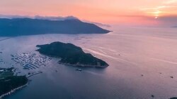 Aerial View Of The Fishing Village - Time Lapse Stock Footage