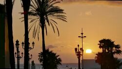 Wide Angle: Sun Setting Over the Ocean Stock Footage